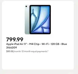 Staples Apple iPad Air 11 - M4 Chip - Wi-Fi - 128 GB - Blue offer
