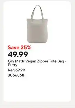 Staples Gry Mattr Vegan Zipper Tote Bag - Putty offer