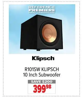 2001 Audio Video R101SW KLIPSCH 10 Inch Subwoofer offer