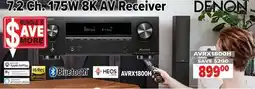 2001 Audio Video AVRX1800H DENON 7.2 Ch. 175W 8K AV Receiver offer