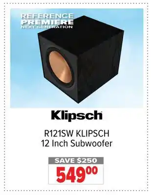 2001 Audio Video R121SW KLIPSCH 12 Inch Subwoofer offer