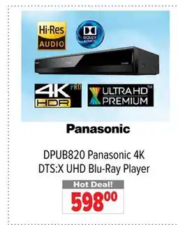 2001 Audio Video DPUB820 Panasonic 4K DTS:X UHD Blu-Ray Player offer