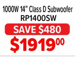 2001 Audio Video RP1400SW Klipsch 1000W 14 Class D Subwoofer offer
