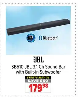 2001 Audio Video SB510 JBL 3.1 Ch Sound Bar with Built-in Subwoofer offer