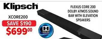 2001 Audio Video XCORE200 Klipsch FLEXUS CORE 200 DOLBY ATMOS SOUND BAR WITH ELEVATION SPEAKERS offer