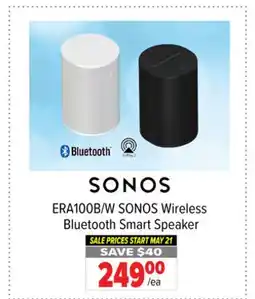 2001 Audio Video ERA100B/W SONOS Wireless Bluetooth Smart Speaker offer