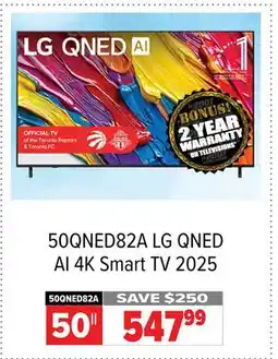 2001 Audio Video 50QNED82A 50 LG QNED AI 4K Smart TV 2025 offer