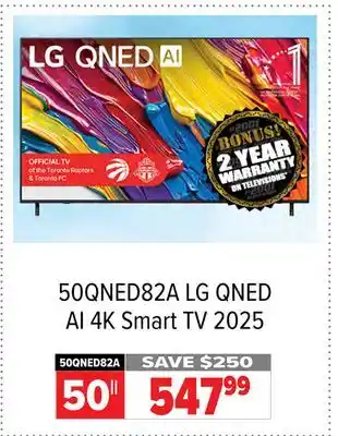 2001 Audio Video 50QNED82A 50 LG QNED AI 4K Smart TV 2025 offer