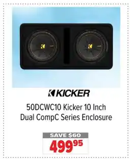 2001 Audio Video 50DCWC10 Kicker 10 Inch Dual CompC Series Enclosure offer