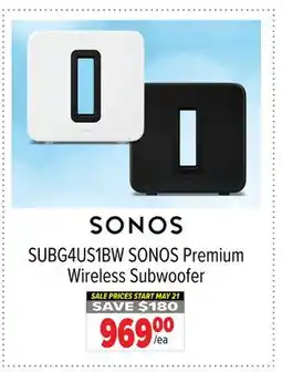 2001 Audio Video SUBG4US1BW SONOS Premium Wireless Subwoofer offer