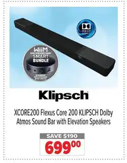 2001 Audio Video XCORE200 Flexus Core 200 KLIPSCH Dolby Atmos Sound Bar with Elevation Speakers offer