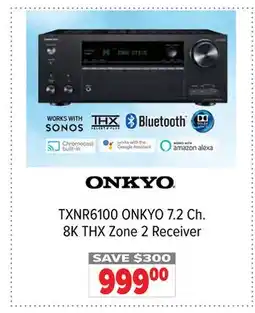 2001 Audio Video TXNR6100 ONKYO 7.2 Ch. 8K THX Zone 2 Receiver offer
