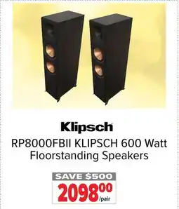 2001 Audio Video RP8000FBII KLIPSCH 600 Watt Floorstanding Speakers offer