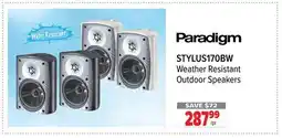2001 Audio Video Paradigm STYLUS170BW Weather Resistant Outdoor Speakers offer