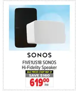 2001 Audio Video FIVE1US1B SONOS Hi-Fidelity Speaker offer