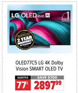 2001 Audio Video OLED77C5 77|| LG 4K Dolby Vision SMART OLED TV offer