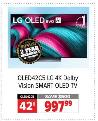 2001 Audio Video OLED42C5 42 LG 4K Dolby Vision SMART OLED TV offer