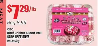 Btrust Supermarket CBC Beef Brisket Sliced Roll offer