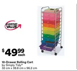 Michaels 10-Drawer Rolling Cart by Simply Tidy offer