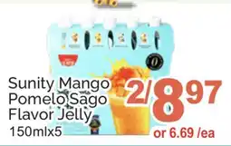 T&T Supermarket SUNITY MANGO POMELO SAGO FLAVOR JELLY, 150MLX5 offer