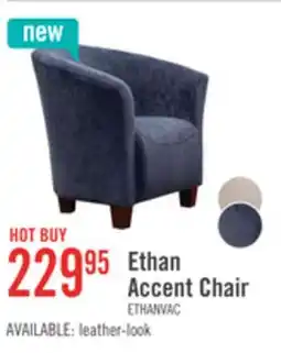 The Brick Ethan 31 Linen-Look Fabric Tub-Style Accent Chair with Wood Legs – Navy offer