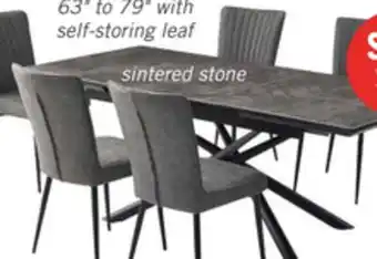 The Brick Tavo 7pc Dining Set with Table & Chairs, 63-79W Extension, Metal - Grey & Black offer