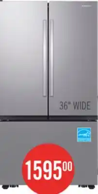 The Brick Samsung 36 27 Cu. Ft. SpaceMax Counter-Depth Refrigerator - Stainless Steel - RF27CG5100SRAA offer