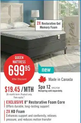 The Brick Springwall Spa 12 Plush Smooth Top Queen Mattress in a Box offer