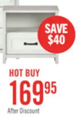 The Brick Dove Bedside 1-Drawer Nightstand, 23.8W x 22.5H, Made in Canada - White offer