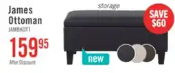 The Brick James 39.25 Faux Leather Storage Ottoman - Black offer