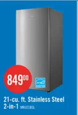 The Brick Midea 21 Cu. Ft. Convertible 2-in-1 Upright Refrigerator-Freezer - Stainless Steel - MRU21B6ASL offer