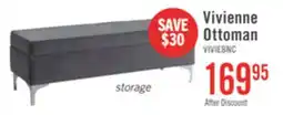 The Brick Vivienne 47.25 Fabric Storage Ottoman - Grey offer