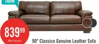 The Brick Classico 90 Genuine Leather Sofa with Wood Legs – Tobacco offer