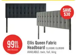 The Brick Ellis Upholstered Headboard in Grey Fabric, Button Tufted - Queen Size offer