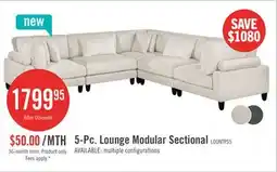 The Brick Lounge 5-Piece Chenille Modular Sectional – Beige offer