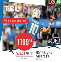 The Brick TCL 85 S551G LED 4K UHD Smart Google TV (85S551G-CA) offer