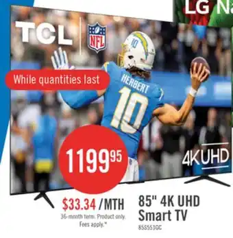 The Brick TCL 85 S551G LED 4K UHD Smart Google TV (85S551G-CA) offer