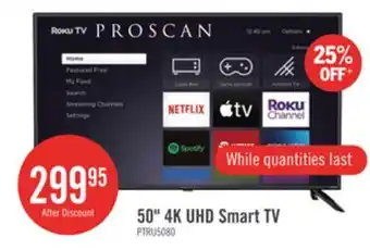 The Brick Proscan 50 LED 4K UHD Smart Roku TV (PTRU5080) offer