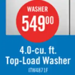 The Brick Inglis 4.0 Cu. Ft. Top-Load Washer - White - ITW4871FW offer