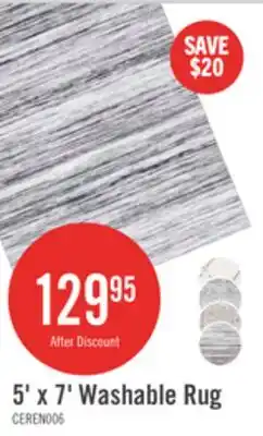 The Brick Ceren Grey Washable Area Rug - 5' x 7' offer