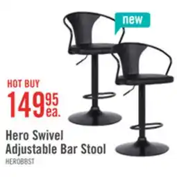 The Brick Hero Barstool with Swivel & Adjustable Seat, Vegan Leather Fabric, 23.5-32H, Metal - Charcoal offer