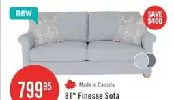 The Brick Finesse 81 Contemporary Chenille Fabric Sofa - Heather Grey offer