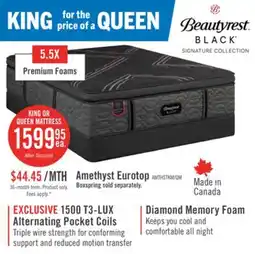The Brick Beautyrest Black Signature Amethyst Eurotop King Mattress offer