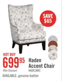 The Brick Haden 30 Chenille Fabric Accent Chair with Wood Base and Nailhead Trim - Limbu Mint Multicolour offer