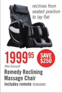 The Brick Remedy 48.4 Faux Leather Reclining Massage Chair - Black offer