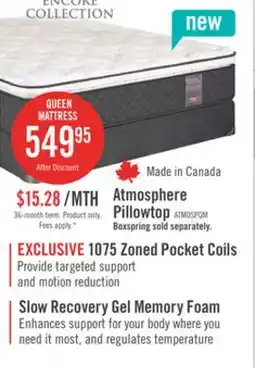 The Brick Springwall Encore Atmosphere Pillowtop Medium Queen Mattress offer