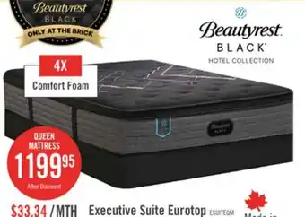 The Brick Beautyrest Black Hotel Executive Suite Eurotop Firm Queen Mattress offer