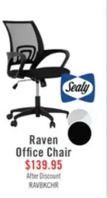The Brick Sealy Raven 25.2 Adjustable Ergonomic Office Chair with Mesh Padding - Black offer