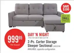 The Brick Carter 2-Piece Right-Facing Linen-Look Fabric Sleeper Sectional with Storage Chaise - Solis Grey offer