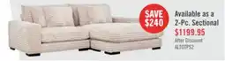 The Brick Alto 2-Piece Ultra Plush Faux Fur Fabric Sectional with Dual Cupholders and USB Ports - Mink Taupe offer